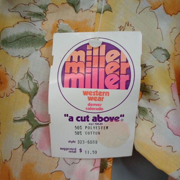 Vintage Girls L/S Miller Western Wear Floral Size 6 Pearl Snap NWT WPL 10649. - Picture 4 of 8